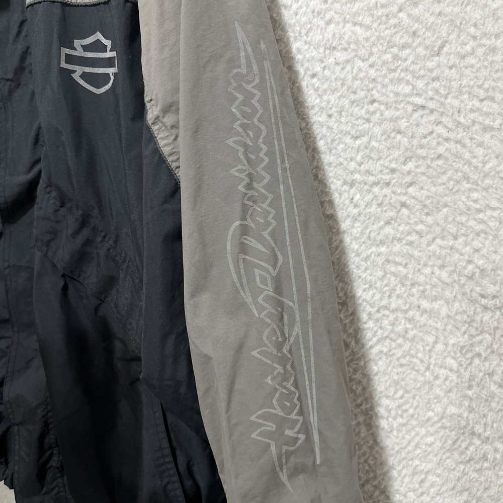 Harley-Davidson Men's Motorcycle Jacket Size‎ XL Black Gray Nylon Eagle Graphic - Picture 15 of 15